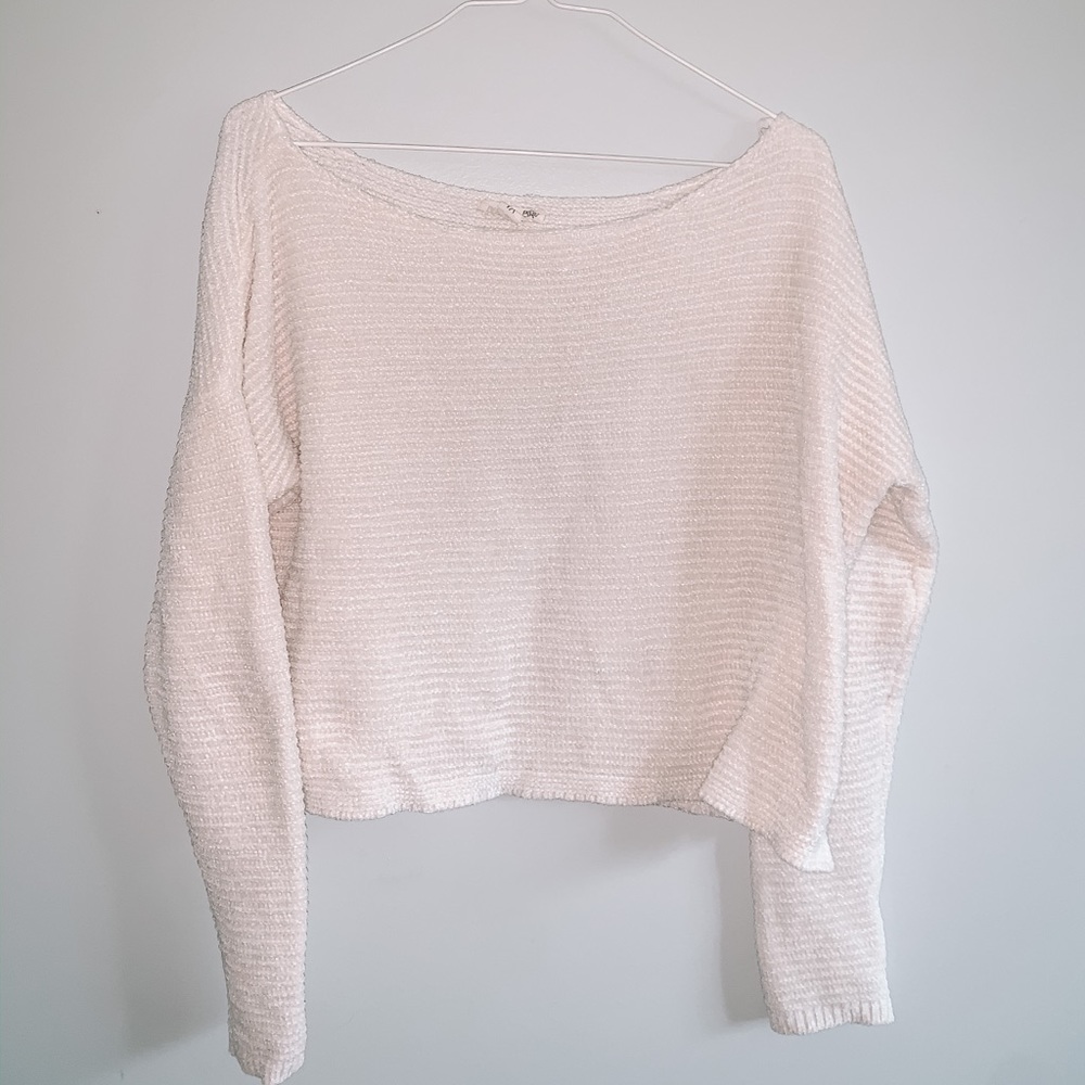 Off Shoulder Chenille Jumper